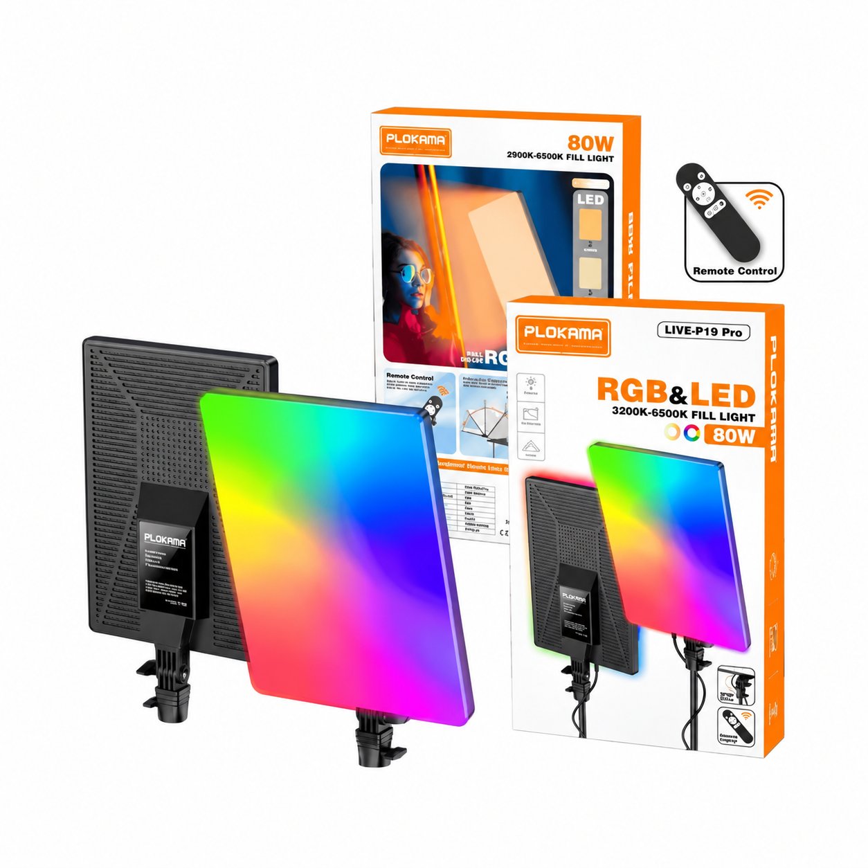 Plokama LIVE-P19 Pro RGB & LED Fill Light (80W)