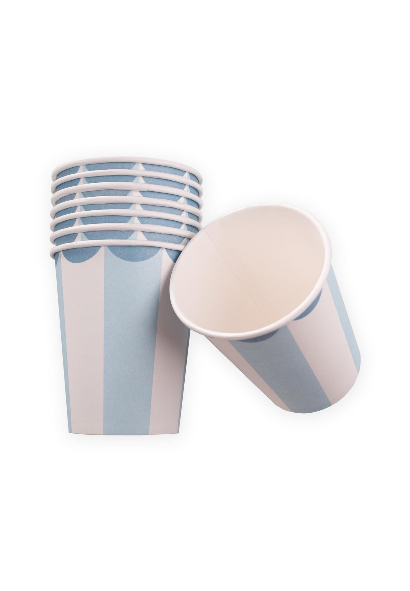 Blue Sliced Pattern Paper Cups - 8 Pack