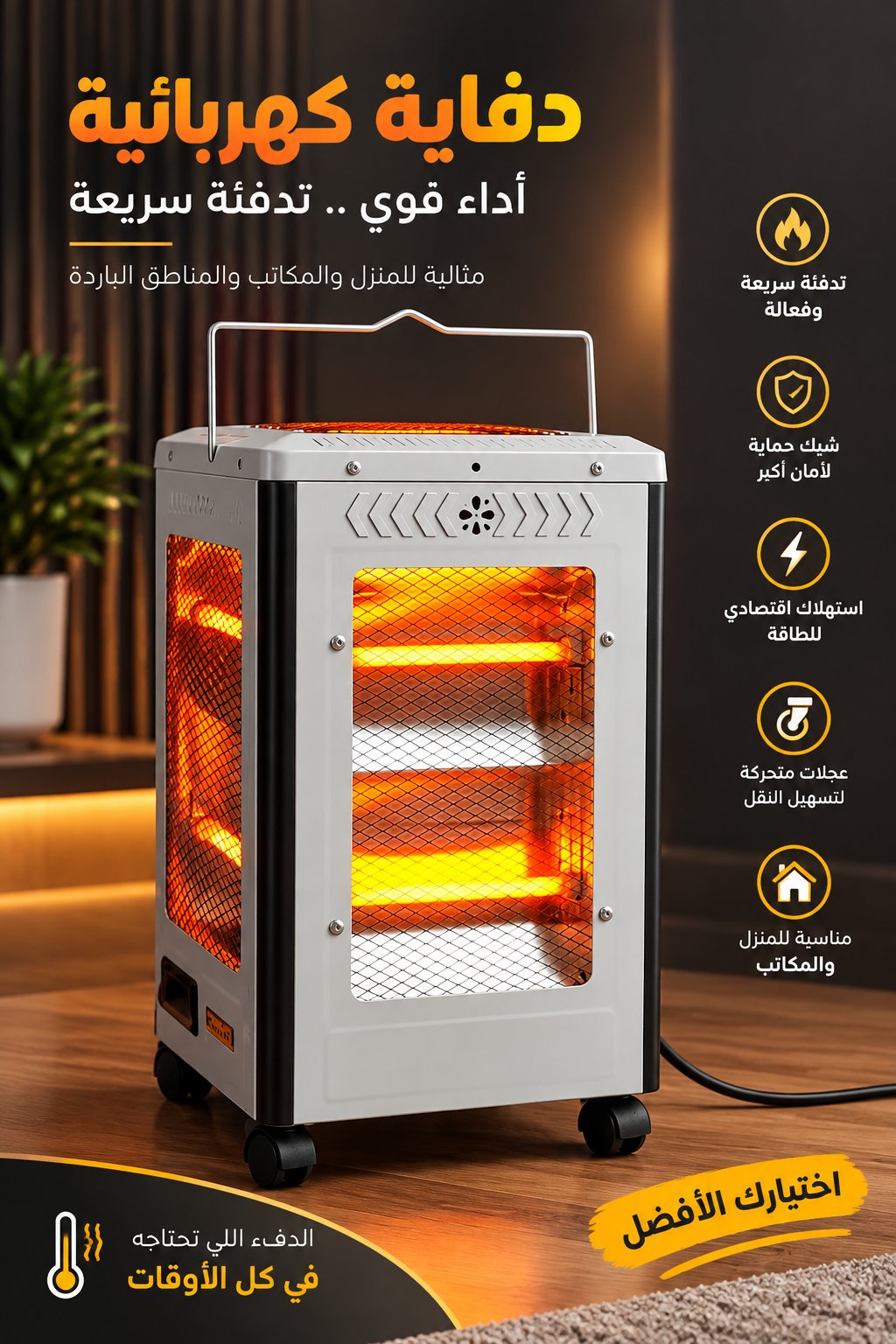 صوبة كوارتز كهربائية خماسية الأوجه 2000 واط