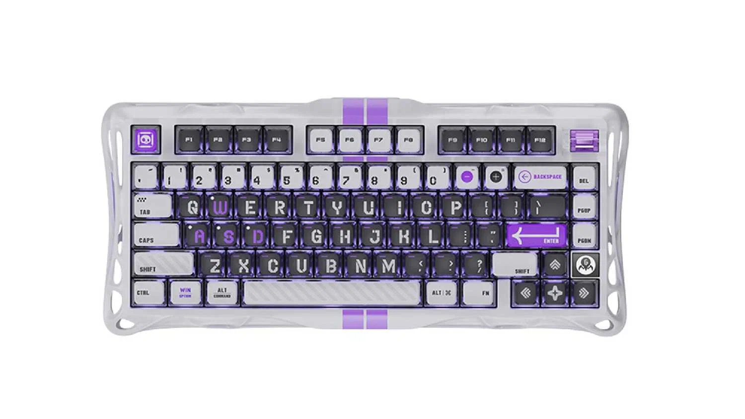 لوحة مفاتيح الألعاب GravaStar Mercury V75 HE المغناطيسية بإضاءة RGB – رمادي ميكا