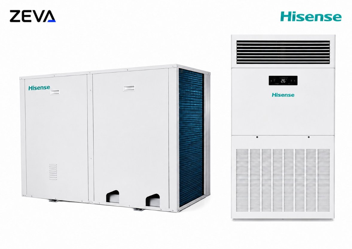 سبلت هايسنس عامودي سعة 8 طن مع نظام On/Off ووحدة خارجية بمروحتين Dual Fan