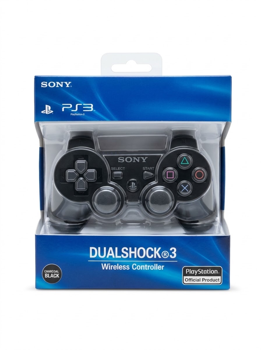 يد تحكم سوني بلايستيشن 3 لاسلكية دوالشوك 3 للـ PS3 والـ PC باللون الأسود الفحمي