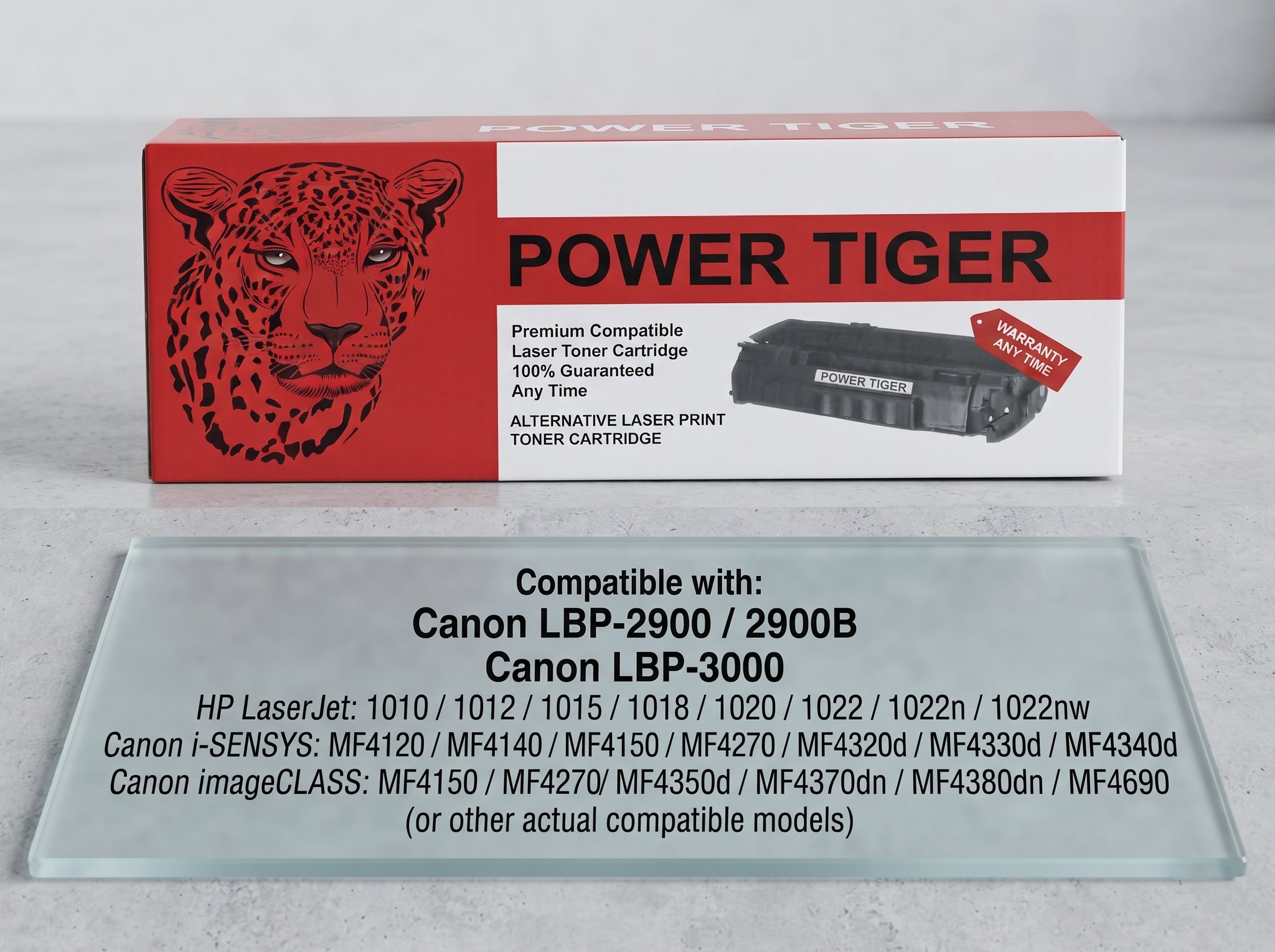 كاترج خرطوشة حبر ليزر باور تايجر Power Tiger 303 / FX10 / 12A الأسود (3 في 1 الموحدة) – متوافقة مع طابعات HP و Canon