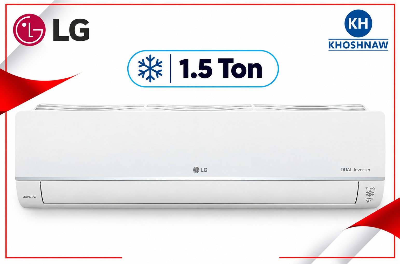 سبلت إل جي 1.5 طن حار وبارد مع ضاغط Tropical Dual Inverter والتحكم بالأمبير بـ 6 مراحل
