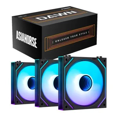 AsiaHorse Dawn Pro 3-Pack 120mm ARGB Reverse Blade Black