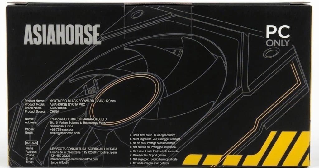 AsiaHorse NYOTA PRO Black Forward 120mm Case Fan (3-Fan Pack)