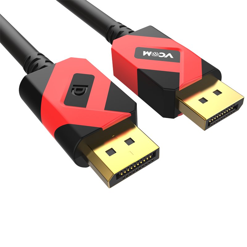 كيبل VCOM DisplayPort 1.4 ذكر إلى ذكر أسود بطول 2 متر بدقة 8K و4K