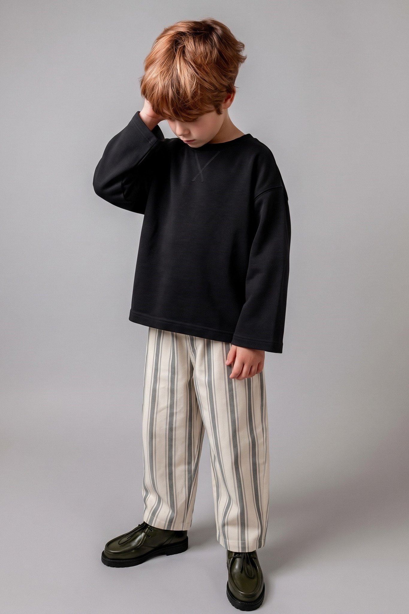 Seasonal Striped Kids' Set 2-10 Years - Black