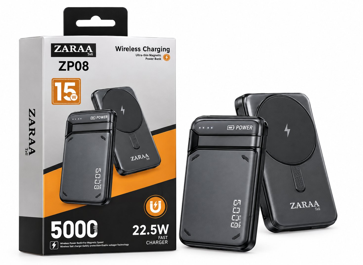 ZARAA ZP08 Magnetic Wireless Power Bank 5000mAh