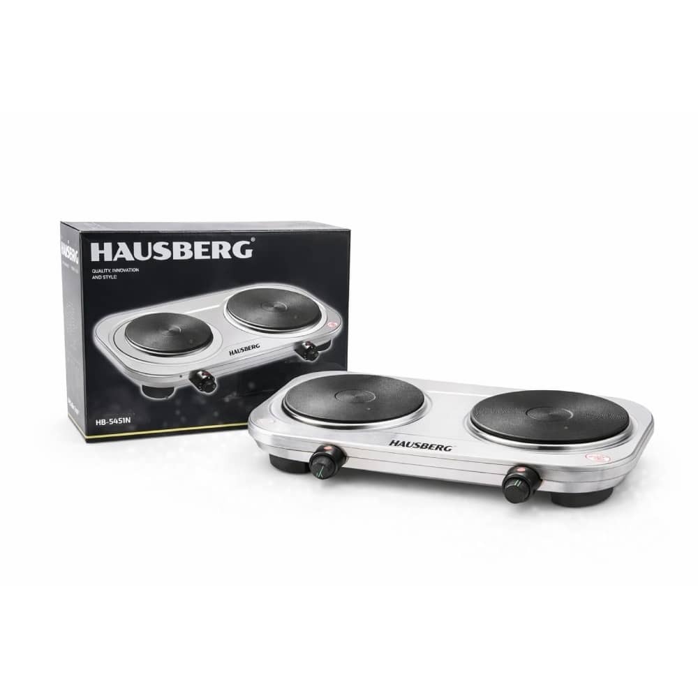 Hausberg HB-545IN Double Electric Hot Plate - Stainless Steel