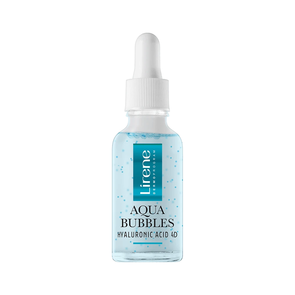 سيروم مائي مرطب بعمق "أكوا بابلز" (Aqua Bubbles) بحمض الهيالورونيك رباعي الأبعاد (4D) من "ليرين" (Lirene)