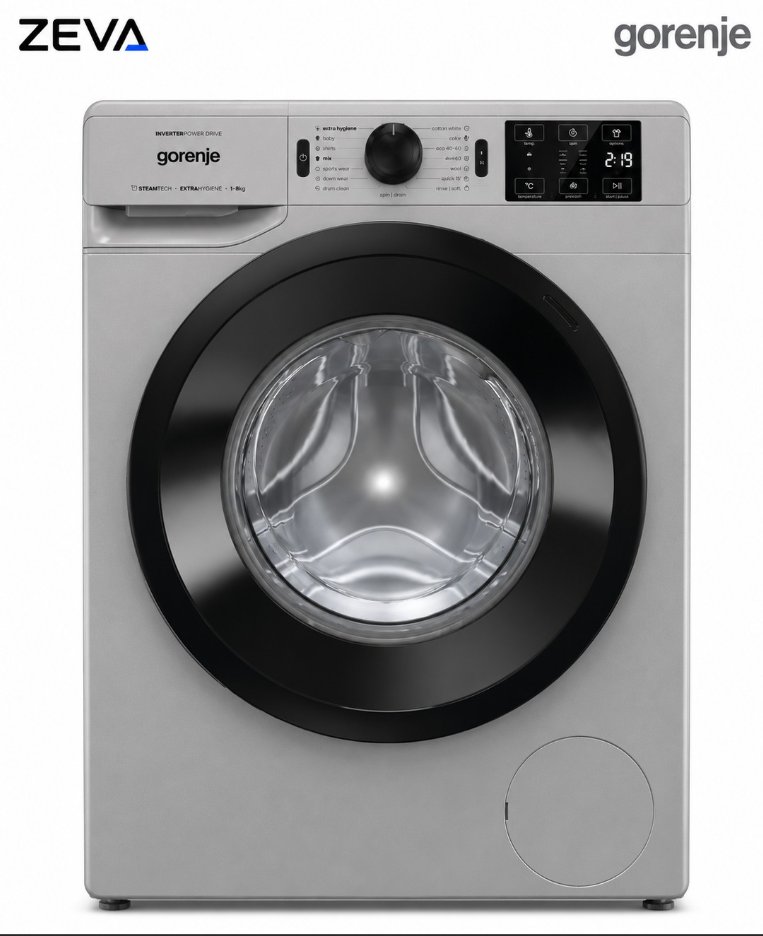 غسالة ملابس جورنج أمامية بسعة 10 كغم مع محرك Inverter PowerDrive وتقنية البخار SteamTech