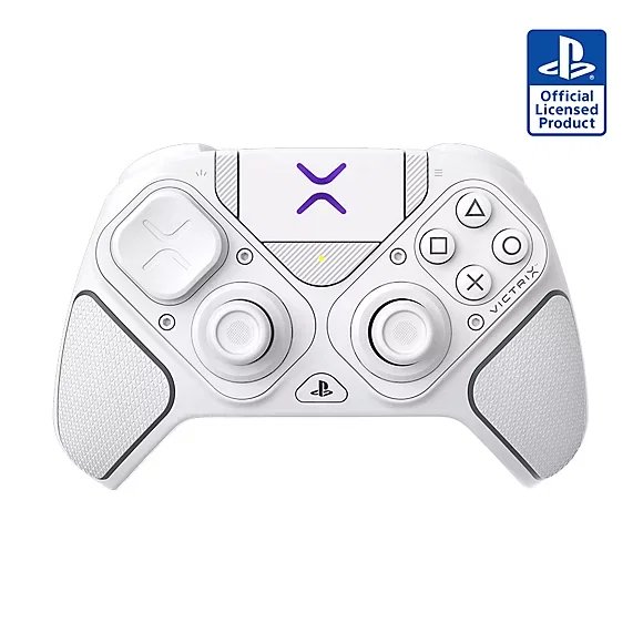 يد تحكم الألعاب اللاسلكية PDP فيكتريكس برو BFG لأجهزة PS5 وPS4 والكمبيوتر – أبيض وأسود
