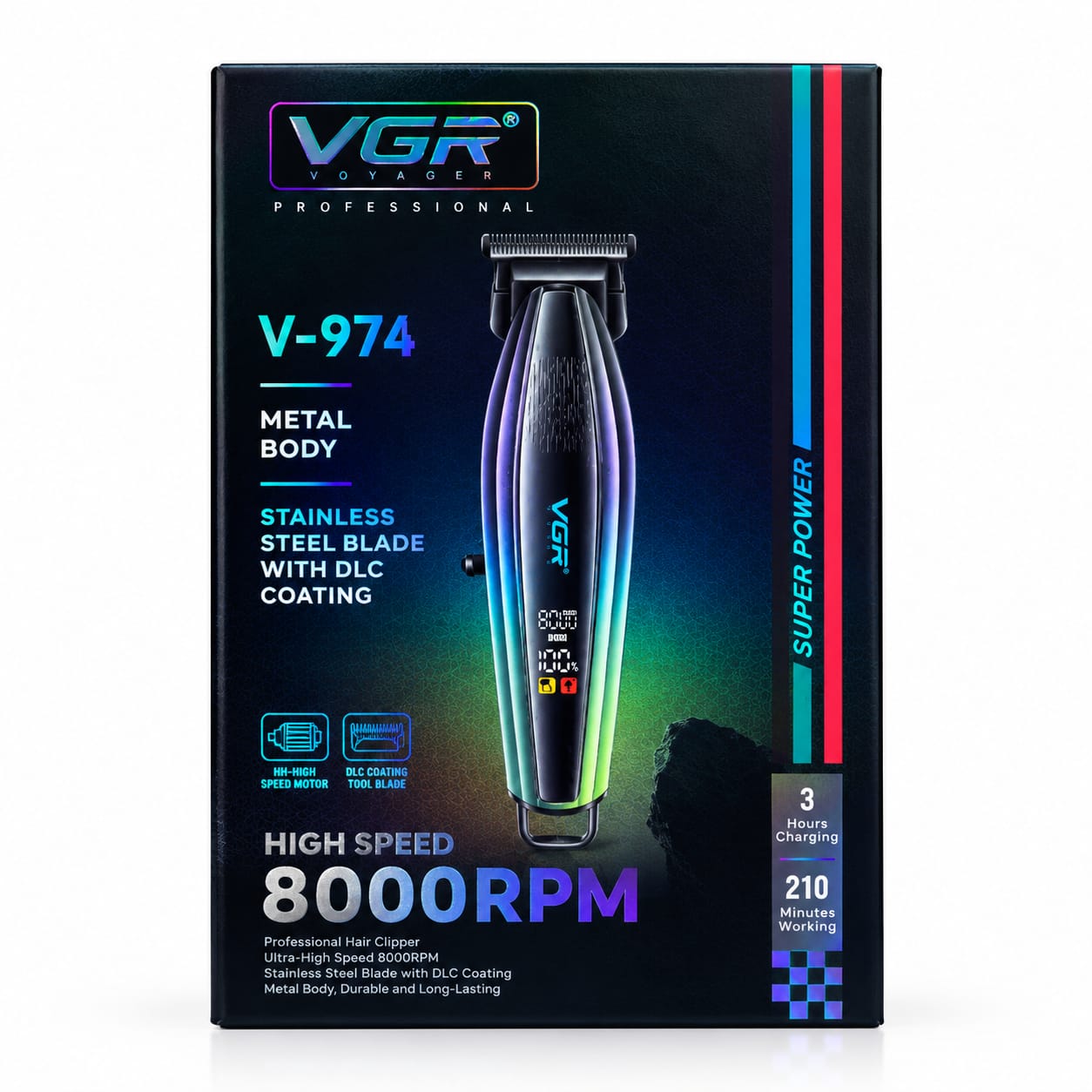 VGR Voyager V-974 Professional High Speed Hair Clipper (8000 RPM)