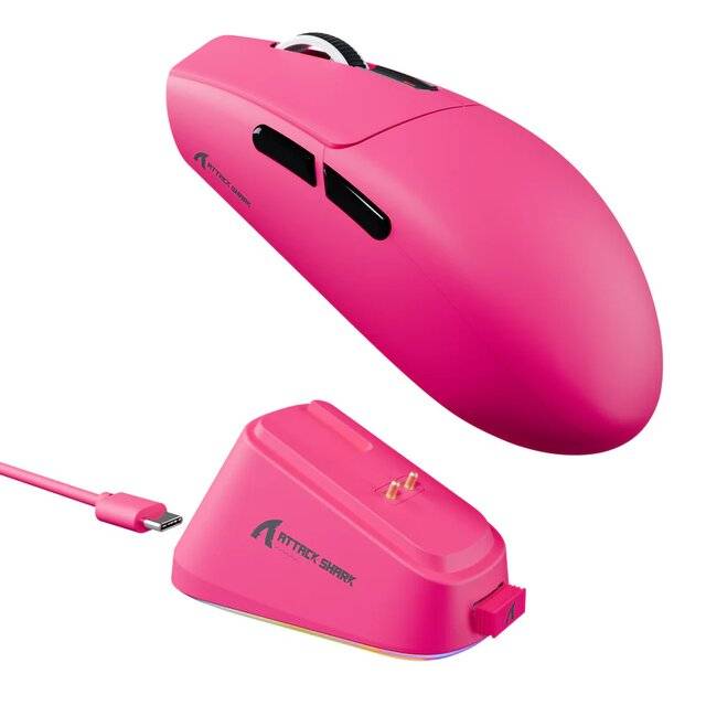 فأرة ألعاب لاسلكية احترافية أتاك شارك جي 3 برو - Attack Shark G3 Pro Berry Red