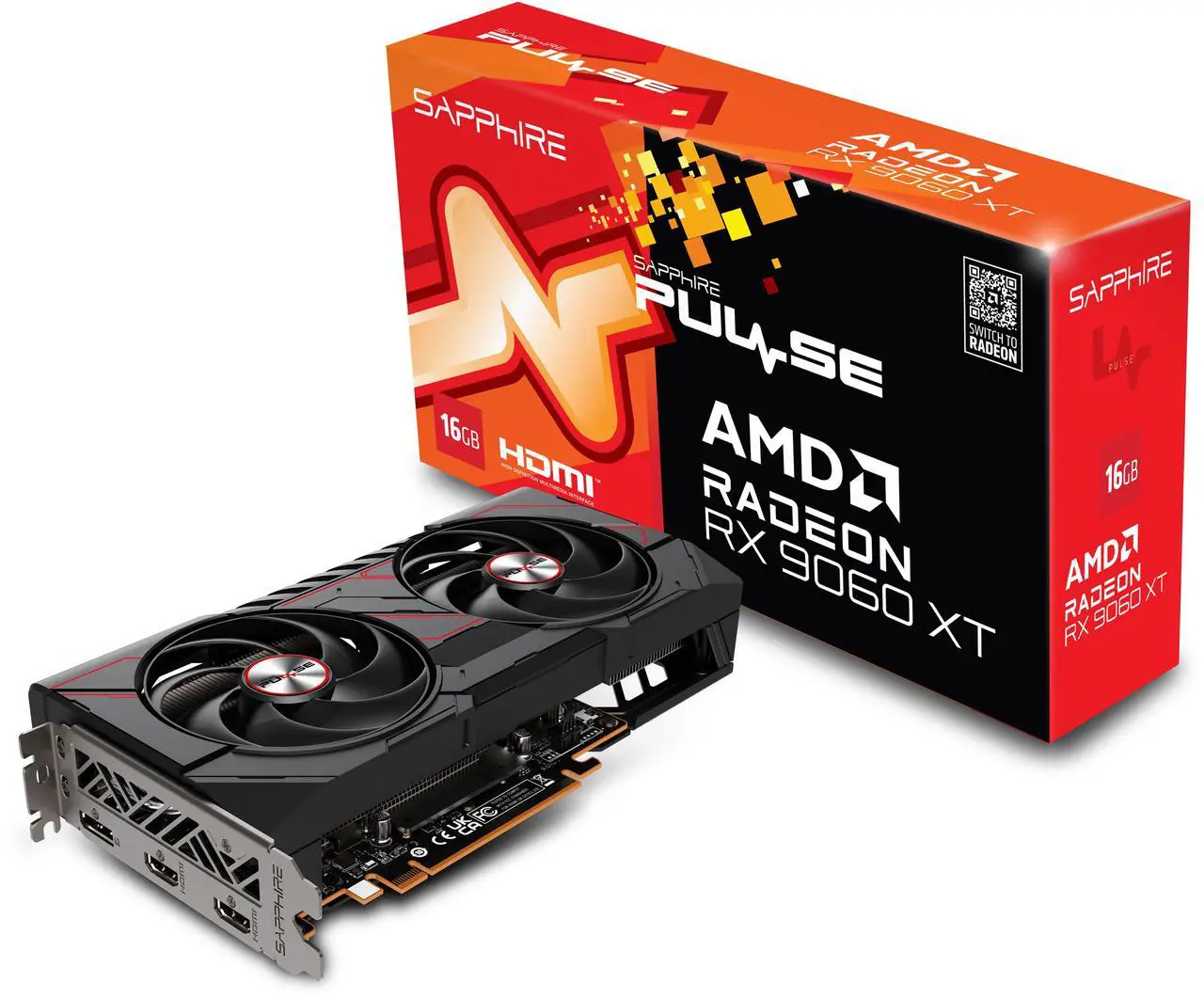 بطاقة شاشة سفاير بولس راديون RX 9060 XT بسعة 16 جيجابايت GDDR6