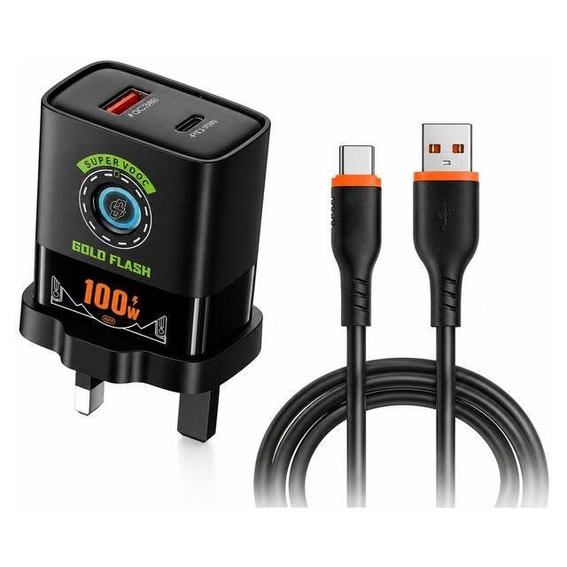 كيبل جولد فلاش GF-110 للشحن السريع USB إلى Type-C بقدرة 100 واط – طول 1 متر