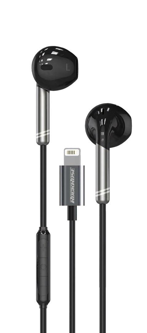 RR Lightning In-Ear Earphones with DAC Instant Plug & Play Black+Gray