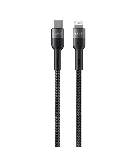 كابل هافيت CB6135 من النوع C إلى لايتنينج - اسود