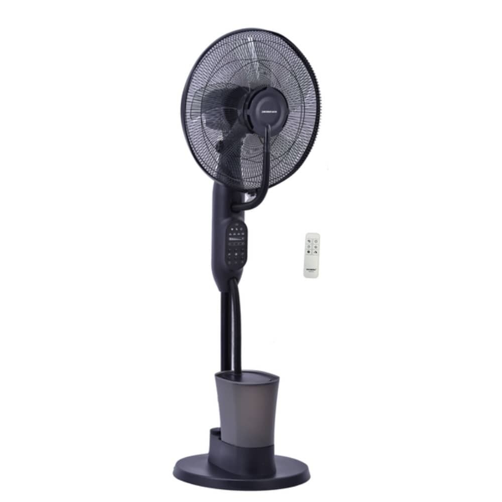 Hausberg HB-5601NG Stand Misting Fan - 16 Inch - Black / Gray