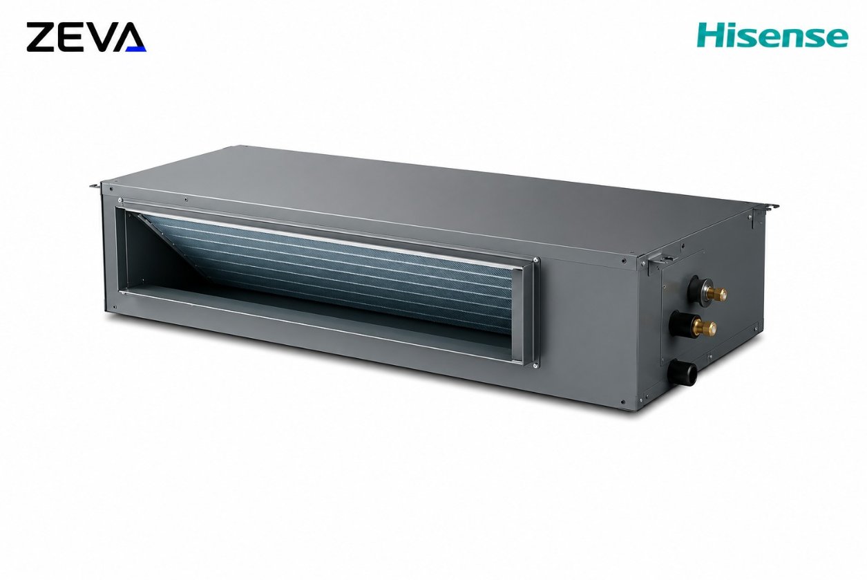 سبلت هايسنس دكت سقفي مخفي سعة 2 طن مع تقنية Inverter وتوزيع الهواء متعدد الاتجاهات