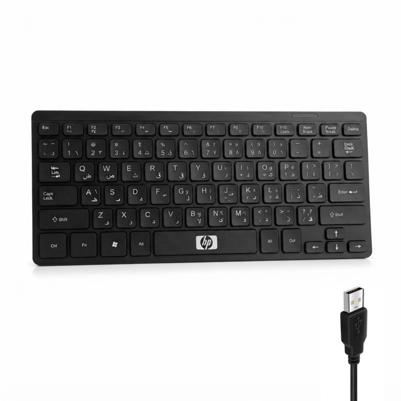 لوحة مفاتيح HP726 سوداء متعددة الوسائط عربي وإنكليزي
