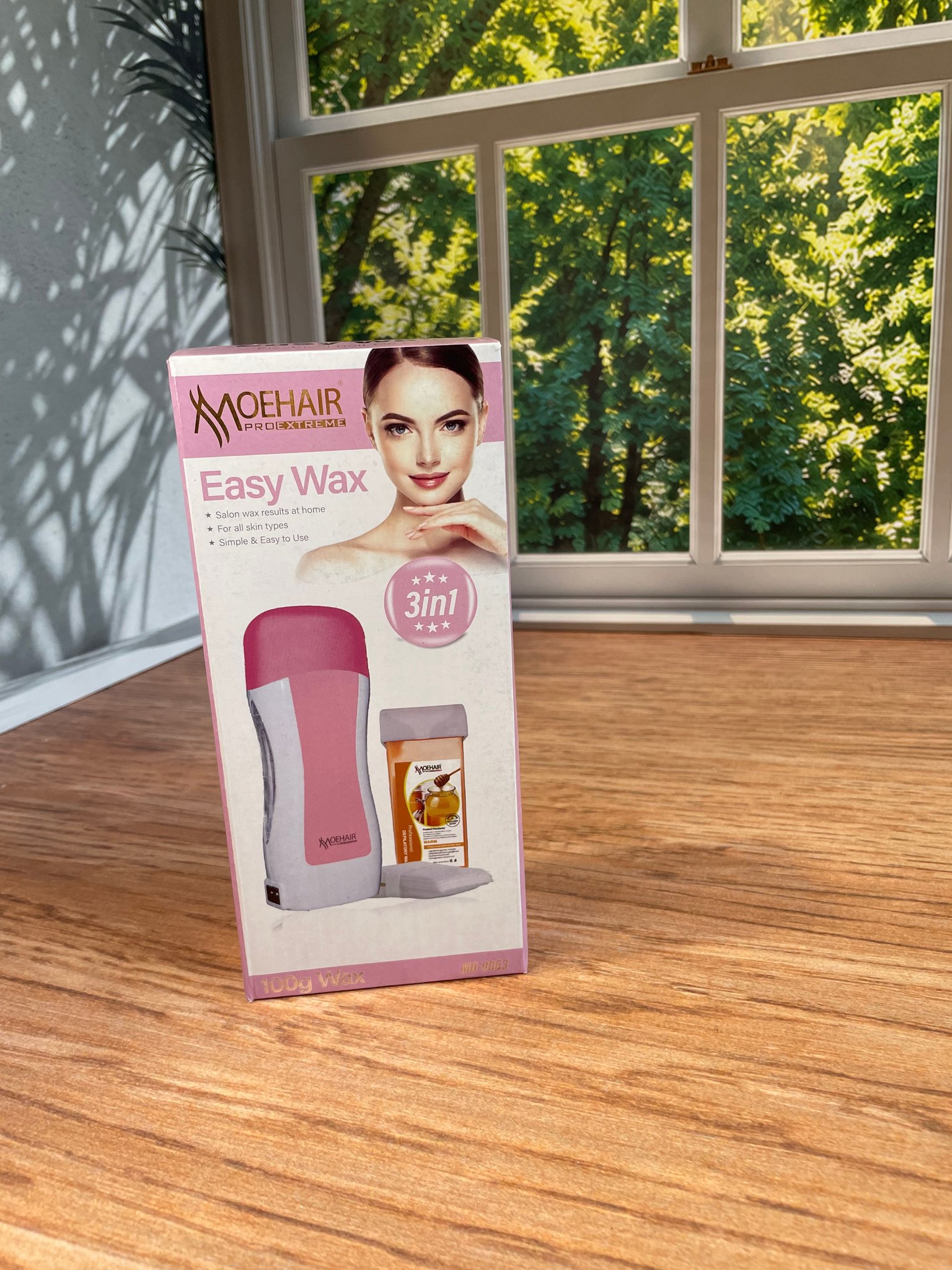 MOEHAIR Pro Extreme Easy Wax 3-in-1 Roll-On Wax Heater Kit – 100 g Honey Wax