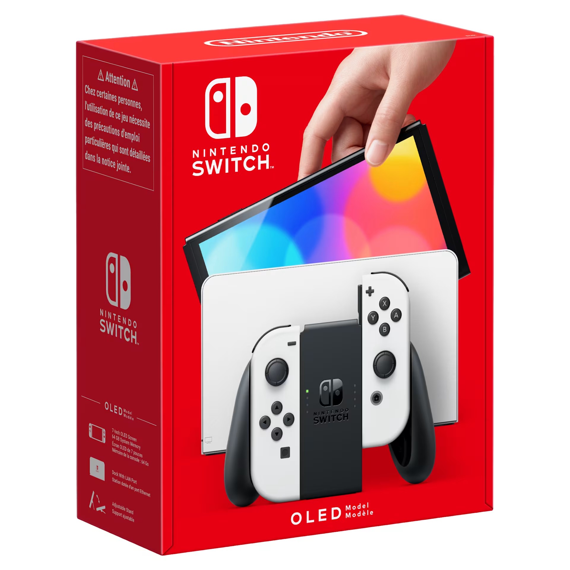 جهاز نينتندو سويتش OLED سعة 64 جيجابايت - أبيض