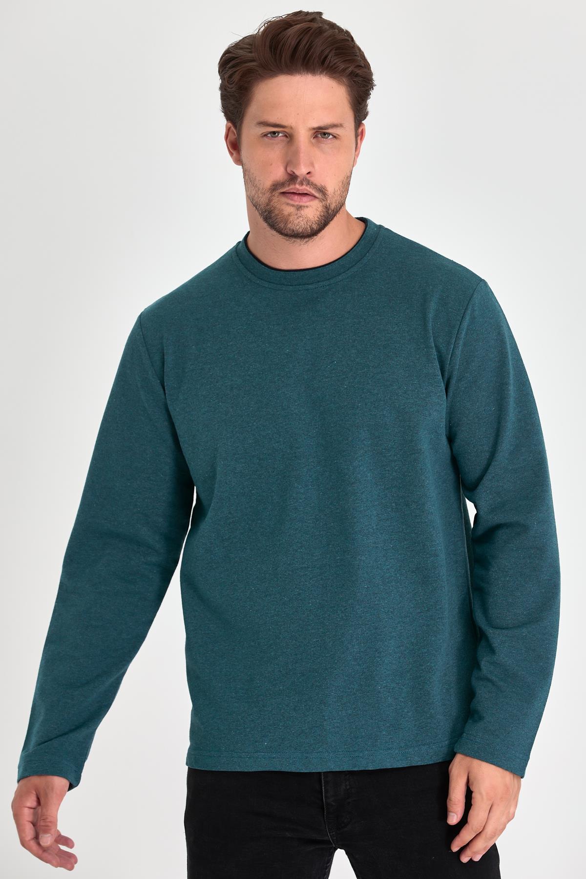 Men's Petrol Crew Neck Standard Fit Sweatshirt