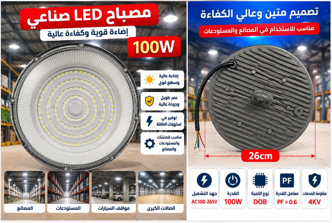 مصباح الطاقة الشمسية 100 واط