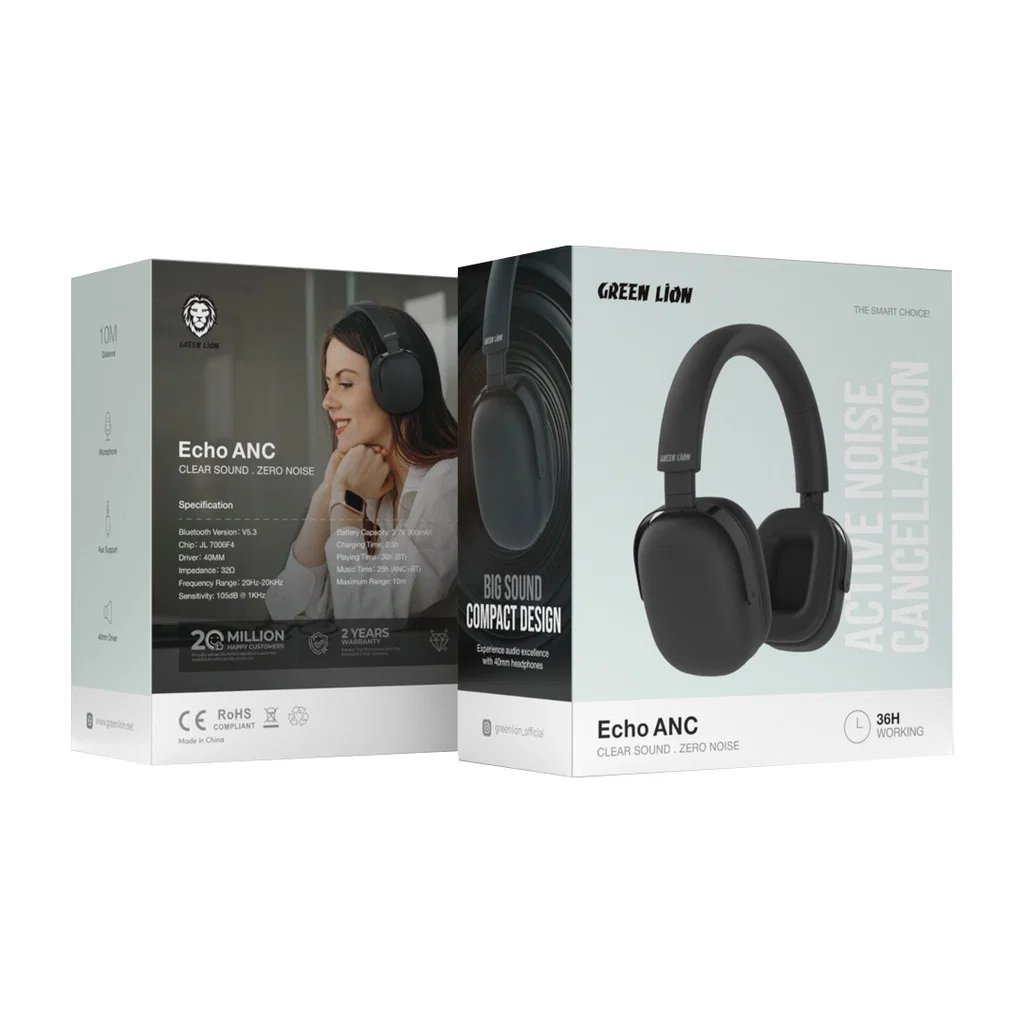 Green Lion Echo Wireless Active Noise Cancelling (ANC) Headphones