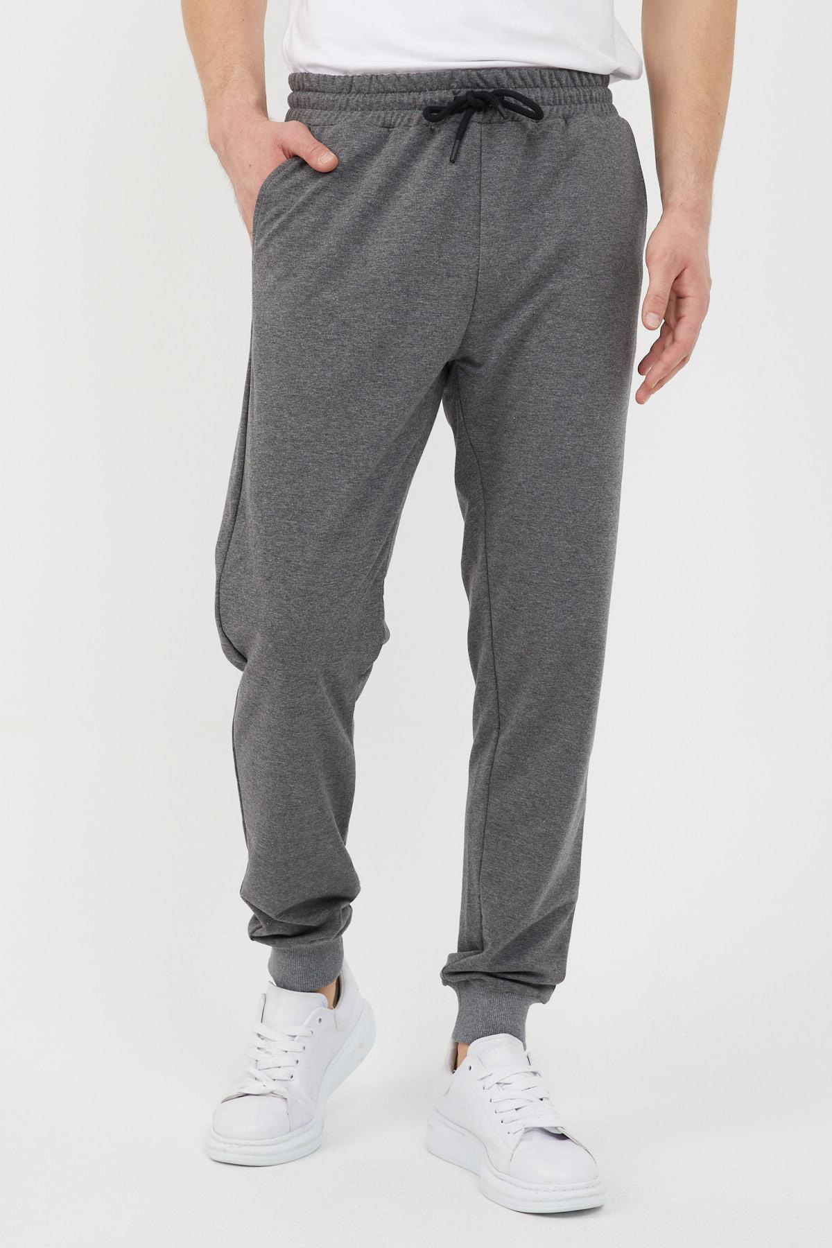 Men's ANTRASİT Navy Blue Standard Fit Jogger Pants with Pockets
