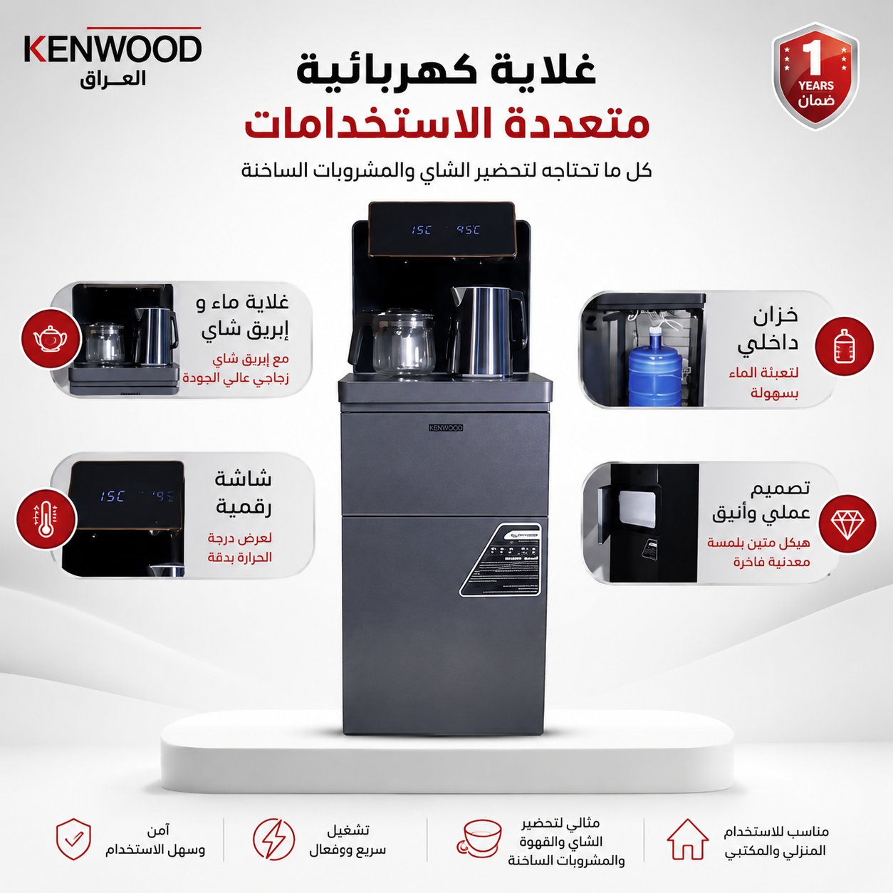 غلاية كهربائية متعددة الاستخدامات كينوود