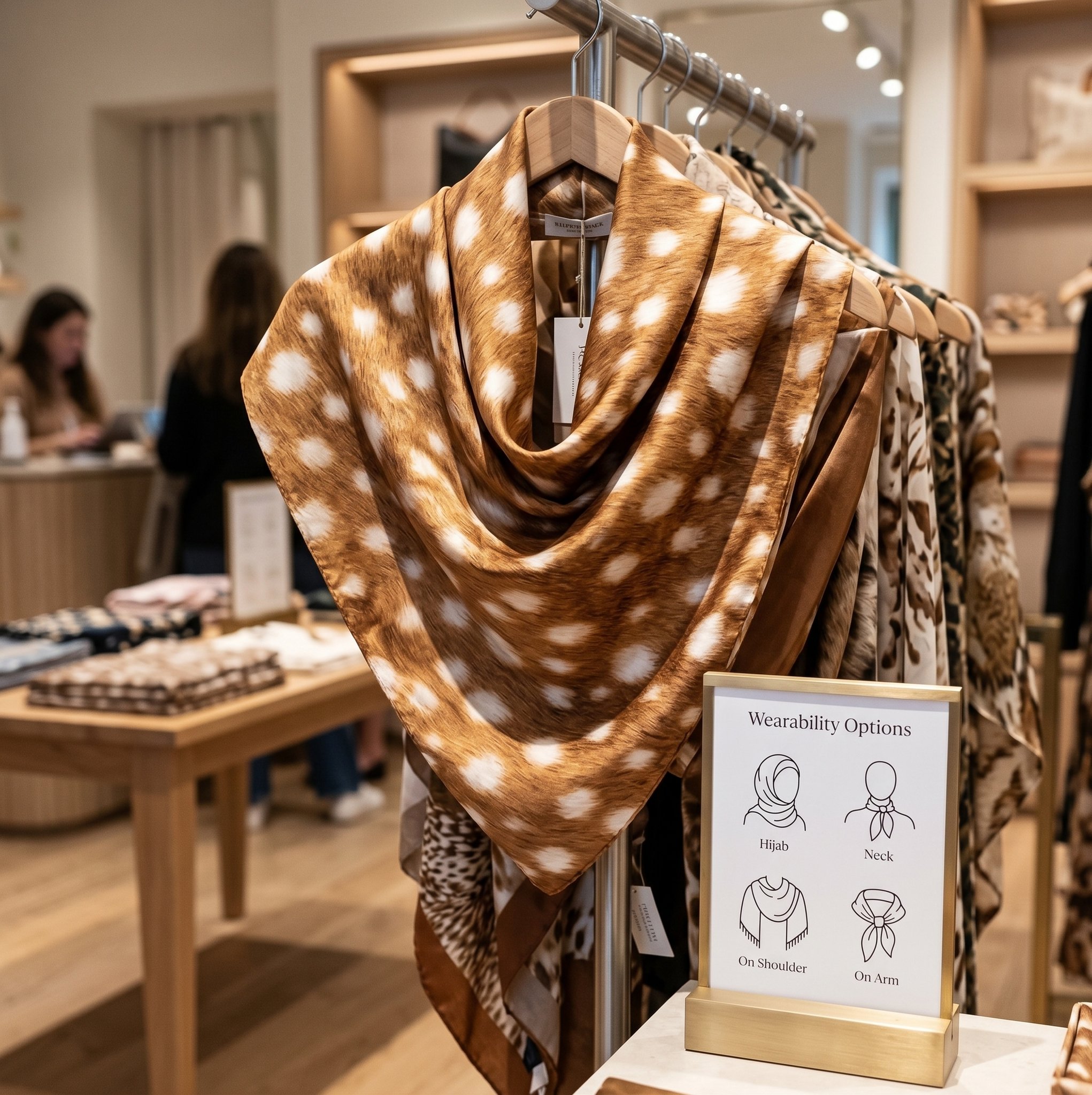 Elegant Silk Scarf 90 cm