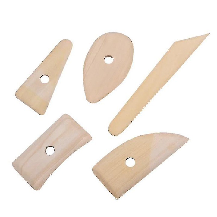 سيت ادولت نحت الطين 5 قطع Wooden Potters Rib Clay Molding Tools 5 Pcs