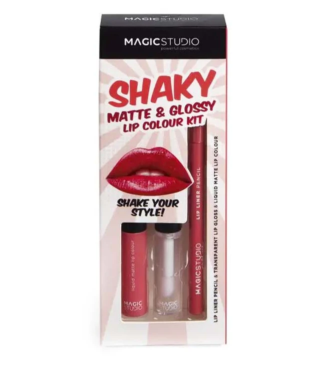 Miswag - Magic Studio Shaky Matte & Glossy Lip Colour Kit - Red