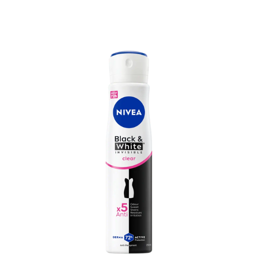 Women’s Black & White Invisible Clear Anti-Perspirant Spray