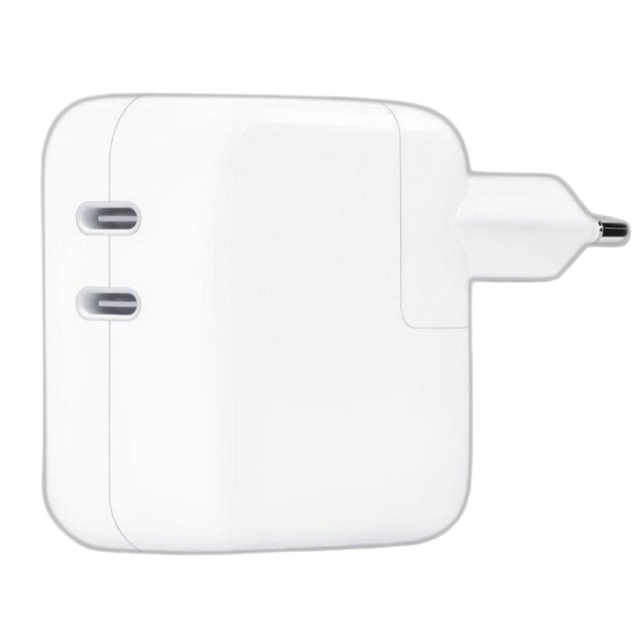 محول طاقة A2676 أصلي بمنفذ USB-C مزدوج بقوة 35 وات