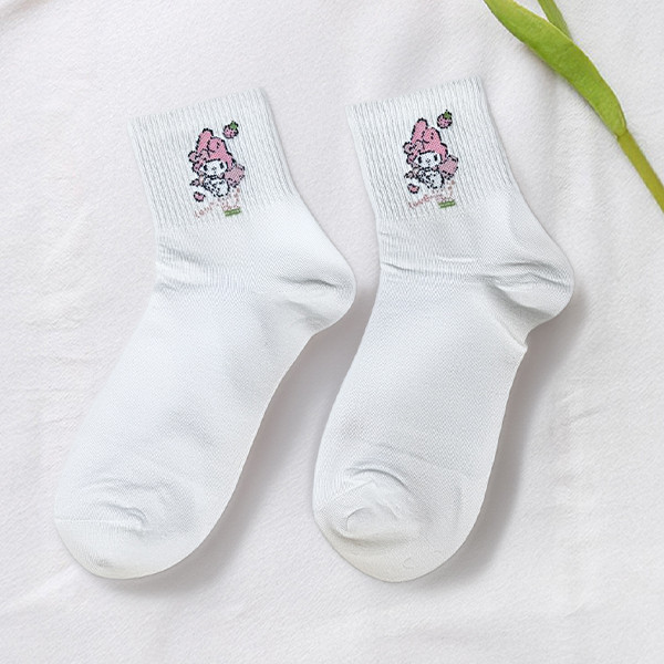 White Keroppi Character Socks - Sanrio