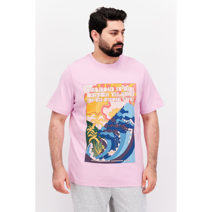 Puma Men's Short Sleeve Sports T-Shirt - Purple Combo