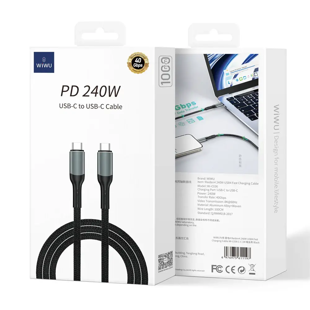 Wiwu 240W C-C ThunderBolt Charging Cable Wi-C036
