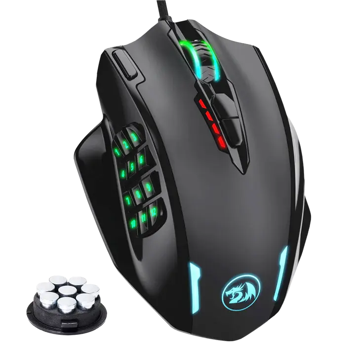 Redragon M908 Impact RGB LED MMO Gaming Mouse with 12 Side Buttons ...