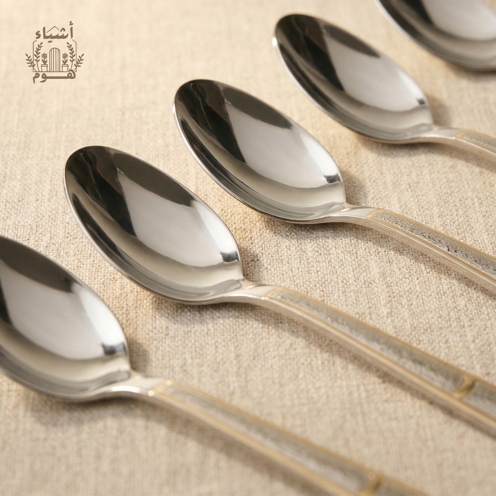 Luxury Tea Spoons Set - Silver & Gold - 6 Pcs