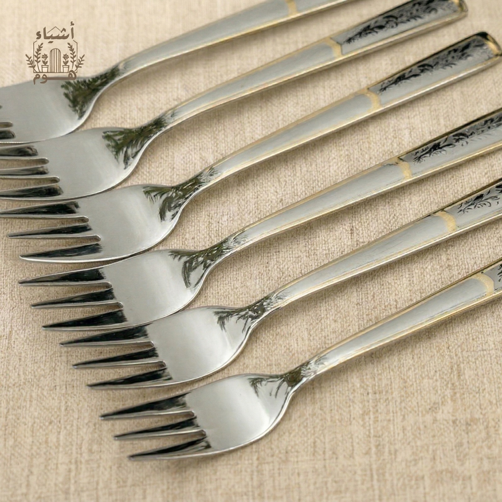Luxury Dinner Forks Set - Silver & Gold - 6 Pcs