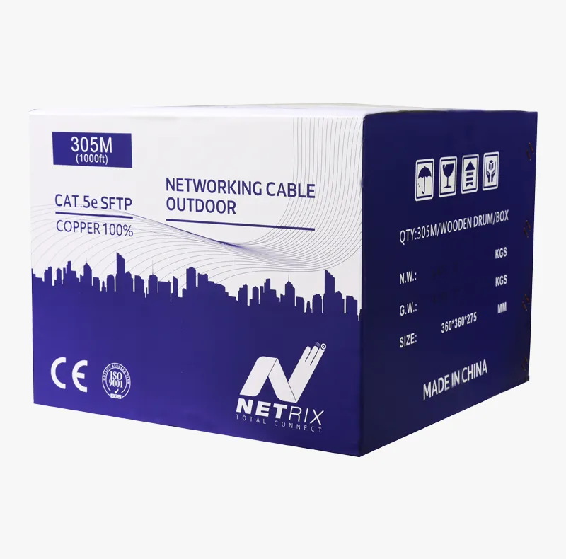 كابل شبكة NX-SFTP CAT5e خارجي بطول 305 متر