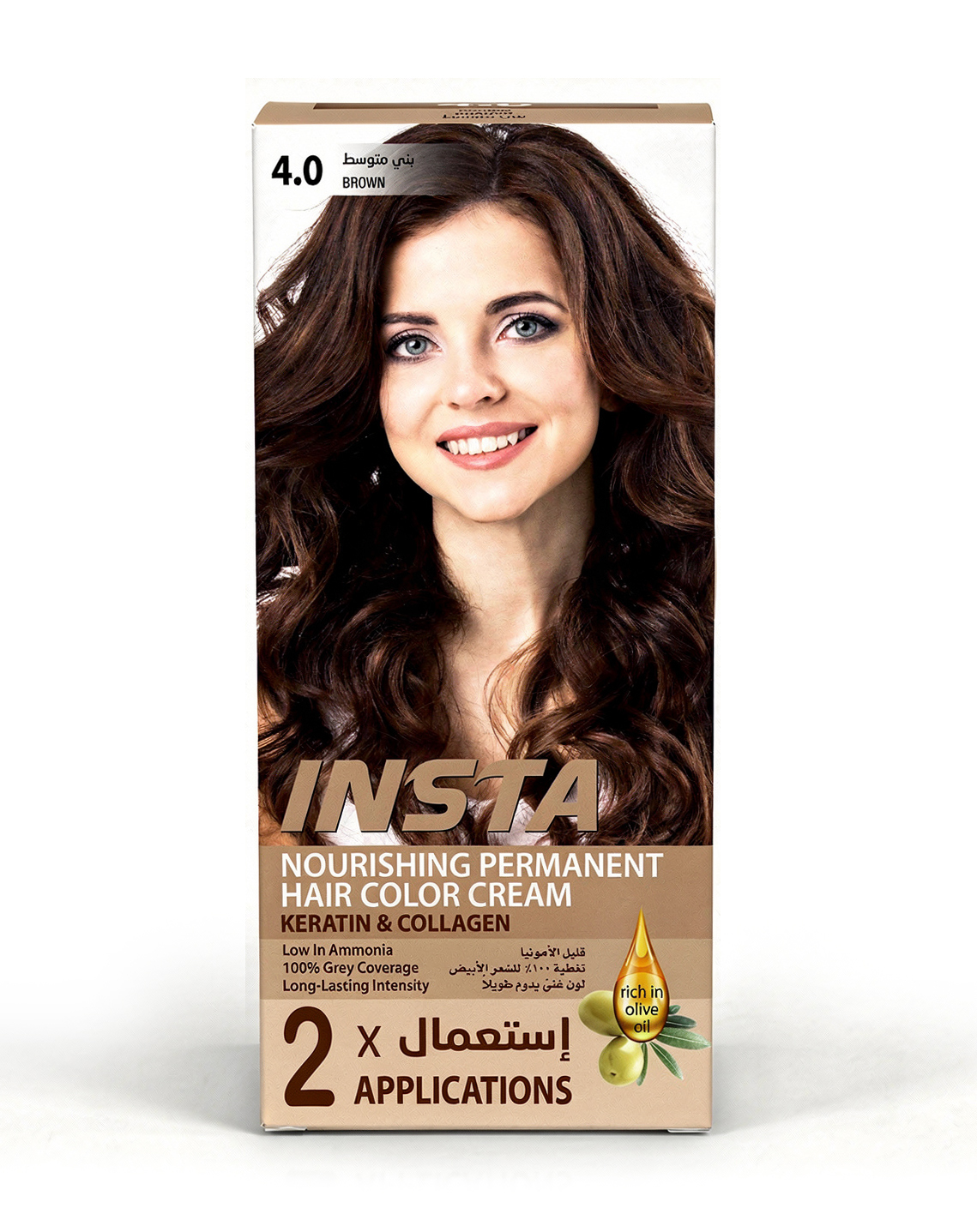 صبغة شعر طبية فاخرة بخلاصة زيت الزيتون والكولاجين - INSTA Hair Colors
