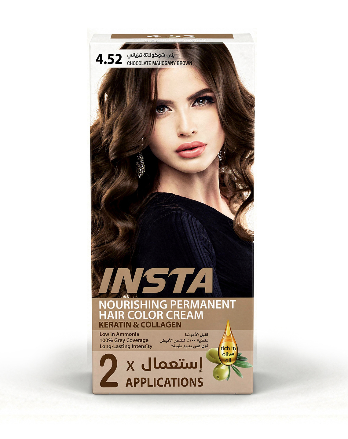 صبغة شعر طبية فاخرة بخلاصة زيت الزيتون والكولاجين - INSTA Hair Colors