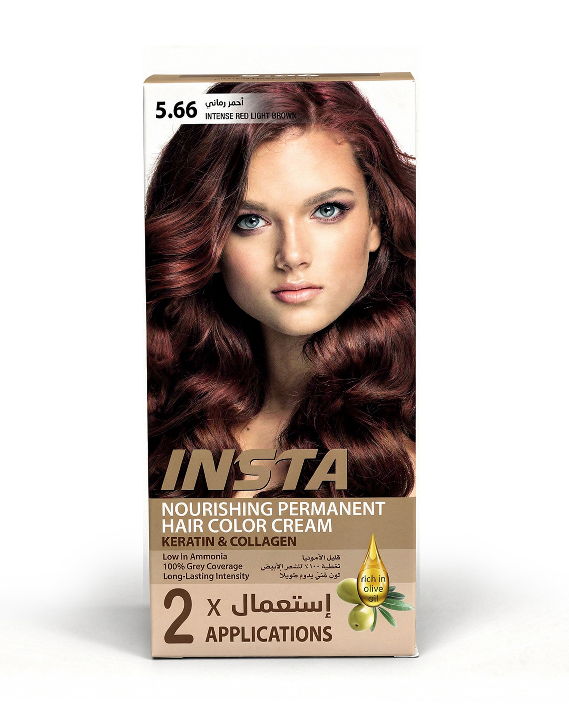 صبغة شعر طبية فاخرة بخلاصة زيت الزيتون والكولاجين - INSTA Hair Colors