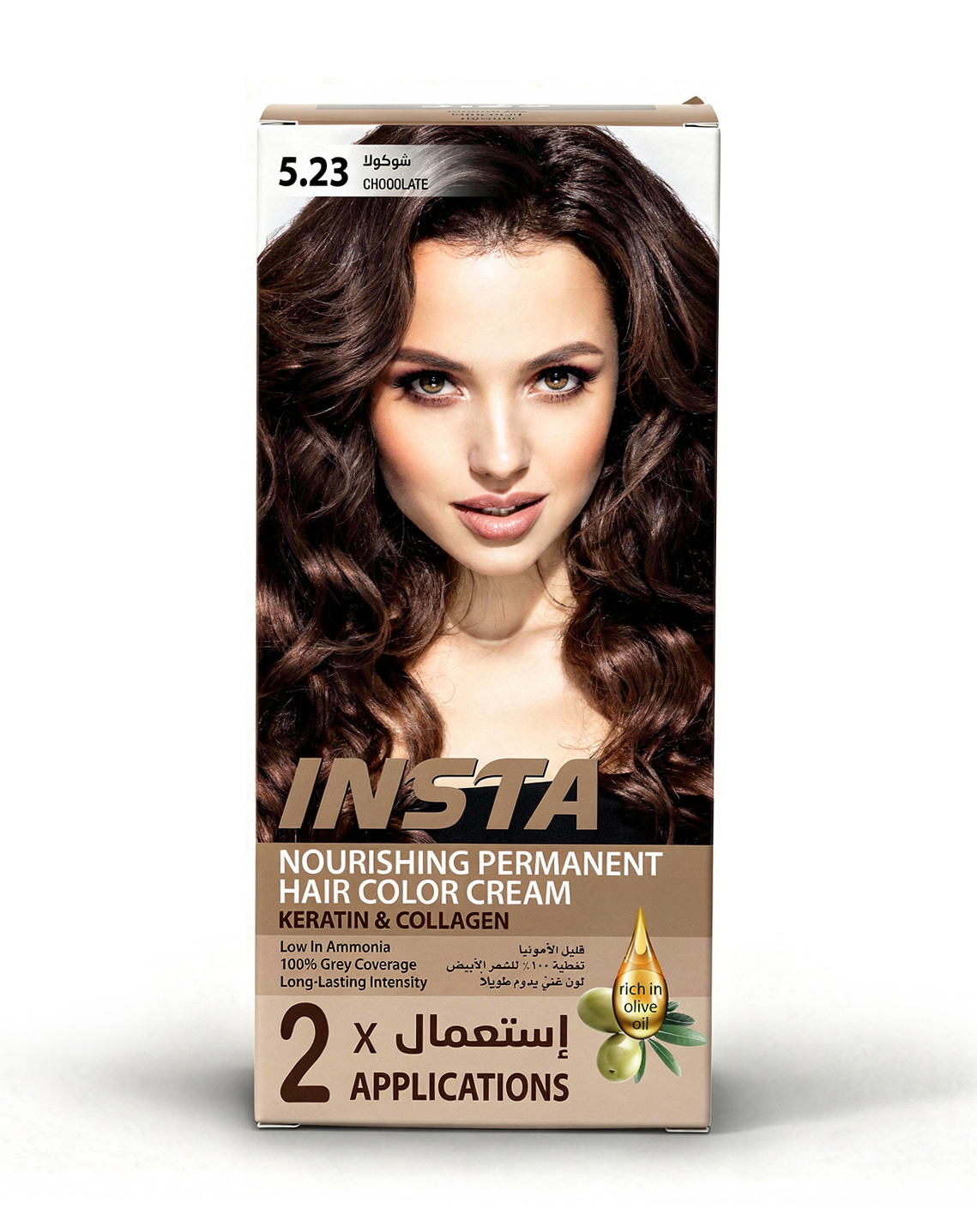 صبغة شعر طبية فاخرة بخلاصة زيت الزيتون والكولاجين - INSTA Hair Colors