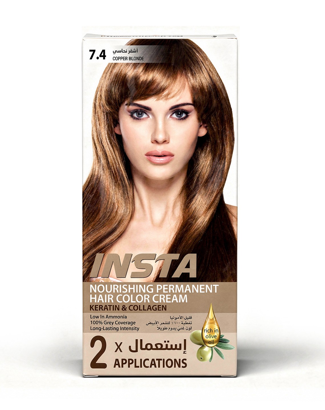 صبغة شعر طبية فاخرة بخلاصة زيت الزيتون والكولاجين - INSTA Hair Colors